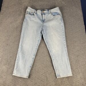 Talbots‎ Jeans Womens 16P Blue Everyday Relaxed Light Wash High Rise Crop Denim